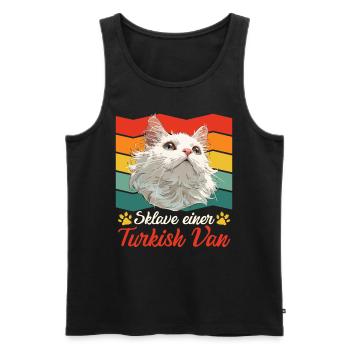 Katzenbesitzer SKLAVE EINER TURKISH VAN Vintage - Männer Premium Bio Tank Top - Schwarz - Vorne - AI Model Male 178 light (178cm)