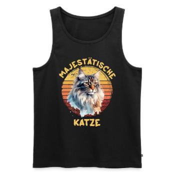 Maine Coon MAJESTIC CAT Maine Coon - Men's Premium Organic Tank Top - black - Front - AI Model Male 178 light (178cm)