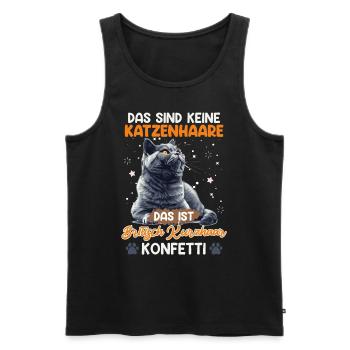 British Shorthair NO HAIR BRITISH SHORTHAIR - Men's Premium Organic Tank Top - black - Front - AI Model Male 178 light (178cm)