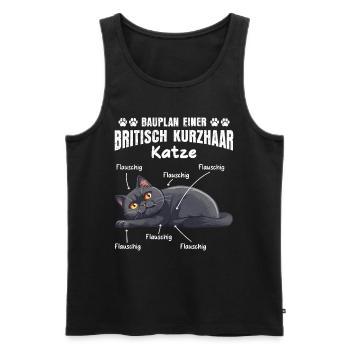 British Shorthair BLUEPRINT OF A BRITISH SHORTHAIR - Men's Premium Organic Tank Top - black - Front - AI Model Male 178 light (178cm)