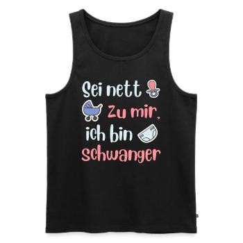 Future maman SOIS GENTILLE AVEC MOI JE SUIS ENCEINTE - Débardeur bio Premium Homme - noir - Devant - Michal (187cm)