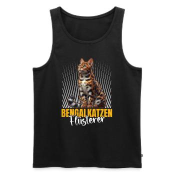 BENGALKATZEN FLÜSTERER Lustiges Bengalkatzen - Männer Premium Bio Tank Top - Schwarz - Vorne - AI Model Male 178 light (178cm)