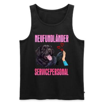 Newfie Owner NEWFOUNDLAND SERVICE STAFF - Men's Premium Organic Tank Top - black - Front - Michal (187cm)