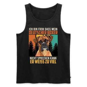 Boxer MEIN DEUTSCHER BOXER WEIß ZUVIEL Lustiges - Männer Premium Bio Tank Top - Schwarz - Vorne - Michal (187cm)