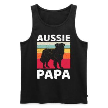 AUSSIE PAPA Vintage Dog Dad Australian - Men's Premium Organic Tank Top - black - Front - Michal (187cm)