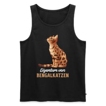 Propriétaires de chats PROPRIÉTÉ DE BENGAL CATS Funny - Débardeur bio Premium Homme - noir - Devant - Michal (187cm)