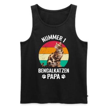 Bengalkatzen NUMMER 1 BENGALKATZEN PAPA - Männer Premium Bio Tank Top - Schwarz - Vorne - AI Model Male 178 light (178cm)