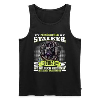 Newfie PERSONAL STALKER Lustiges Neufundländer - Männer Premium Bio Tank Top - Schwarz - Vorne - Michal (187cm)