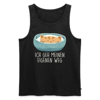 Siamese Cat I GO MY OWN WAY Fun - Men's Premium Organic Tank Top - black - Front - AI Model Male 178 light (178cm)