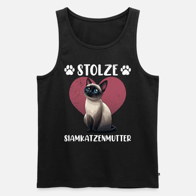Siamkatzen STOLZE SIAMKATZENMUTTER Siam - Männer Premium Bio Tank Top - Schwarz