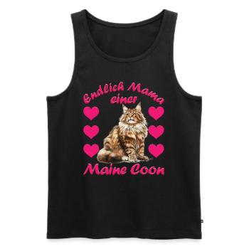 Maine Coon ENFIN MAMAN D’UN MAINE COON Drôle - Débardeur bio Premium Homme - noir - Devant - Michal (187cm)