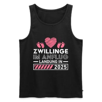 ZWILLINGE IM ANFLUG LANDUNG 2025 Schwangerschaft - Männer Premium Bio Tank Top - Schwarz - Vorne - AI Model Male 178 light (178cm)