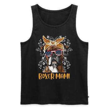 Deutscher Boxer Hundemama BOXER MAMI Boxer - Männer Premium Bio Tank Top - Schwarz - Vorne - AI Model Male 178 light (178cm)
