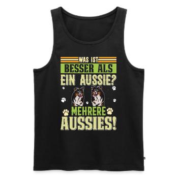 Australian Shepherd WAS IST BESSER ALS EIN AUSSIE? - Männer Premium Bio Tank Top - Schwarz - Vorne - Michal (187cm)