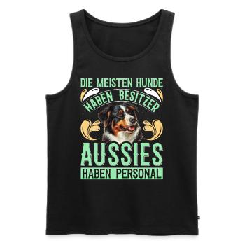 AUSSIES HAVE STAFF MOST DOGS HAVE - Men's Premium Organic Tank Top - black - Front - Michal (187cm)