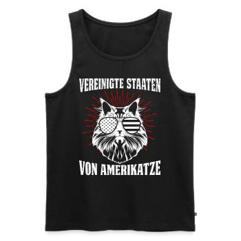 UNITED STATES OF AMERICATZE Funny USA - Men's Premium Organic Tank Top - black - Front - Michal (187cm)