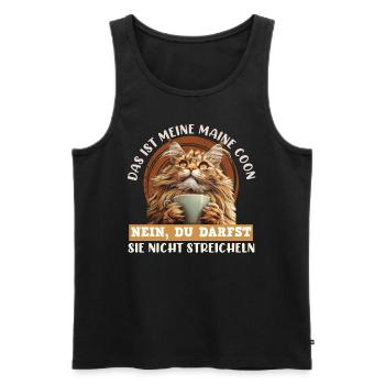 Propriétaires de chats NE CARESSEZ PAS MON MAINE COON - Débardeur bio Premium Homme - noir - Devant - Michal (187cm)