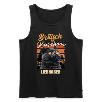 British Shorthair Owners BRITISH SHORTHAIR - Men's Premium Organic Tank Top - black - Front - AI Model Male 178 light (178cm)