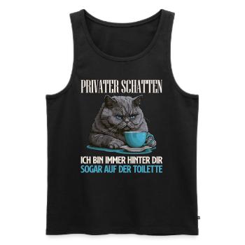 British Shorthair PRIVATE SHADE Funny - Men's Premium Organic Tank Top - black - Front - AI Model Male 178 light (178cm)