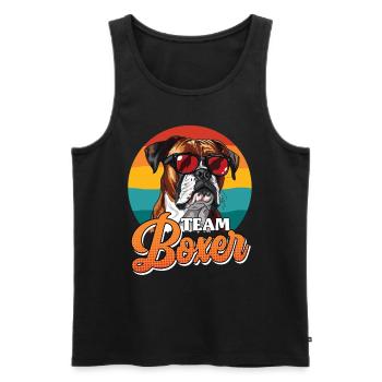 BOXER TEAM Propriétaire d’un chien boxer allemand - Débardeur bio Premium Homme - noir - Devant - Michal (187cm)