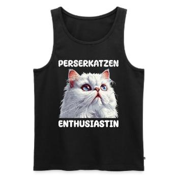 Perserkatzen Liebhaberin PERSERKATZEN ENTHUSIASTIN - Männer Premium Bio Tank Top - Schwarz - Vorne - AI Model Male 178 light (178cm)