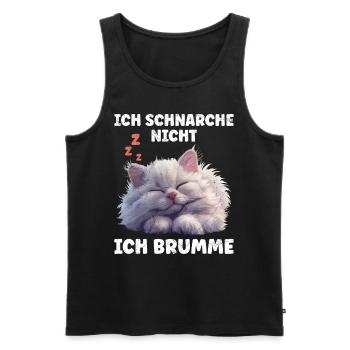 Perserkatze SCHNARCHE NICHT ICH BRUMME Lustiges - Männer Premium Bio Tank Top - Schwarz - Vorne - AI Model Male 178 light (178cm)