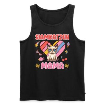 Siamkatzen Mama Siamesen Katzenliebhaberin - Männer Premium Bio Tank Top - Schwarz - Vorne - AI Model Male 178 light (178cm)