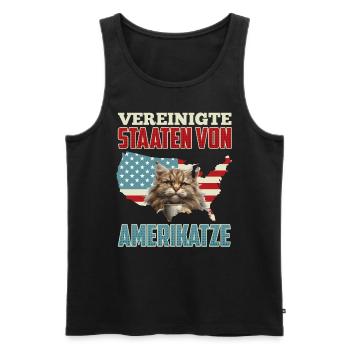 UNITED STATES OF AMERICATZE Funny United States - Men's Premium Organic Tank Top - black - Front - Michal (187cm)