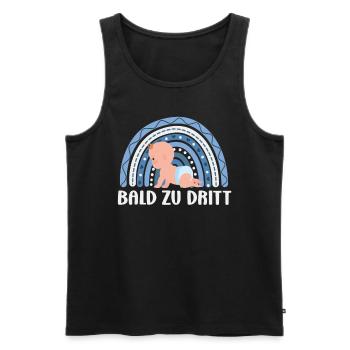 Pregnancy Announcement Birth SOON IN THREE - Men's Premium Organic Tank Top - black - Front - Michal (187cm)