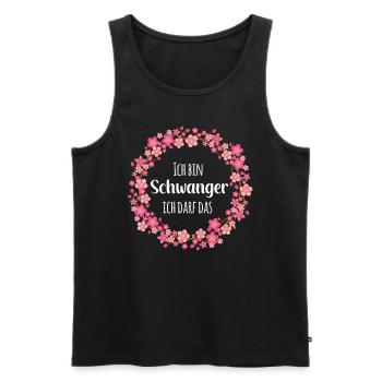 Future mother: AM PREGNANT, CAN DO THAT! Funny - Men's Premium Organic Tank Top - black - Front - Michal (187cm)