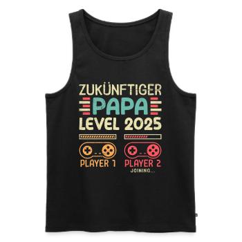 FUTURE DAD LEVEL 2025 Vintage Player Dad - Men's Premium Organic Tank Top - black - Front - Michal (187cm)