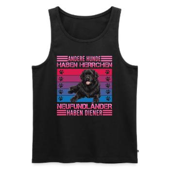 Newfie ANDERE HUNDE HABEN HERRCHEN NEUFUNDLÄNDER - Männer Premium Bio Tank Top - Schwarz - Vorne - Michal (187cm)