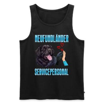 Newfie Owner NEWFOUNDLAND SERVICE STAFF - Men's Premium Organic Tank Top - black - Front - Michal (187cm)