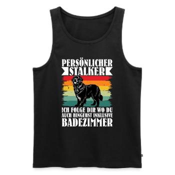 Newfie PERSONAL STALKER FOLLOW YOU TO THE BATHROOM - Men's Premium Organic Tank Top - black - Front - AI Model Male 178 light (178cm)