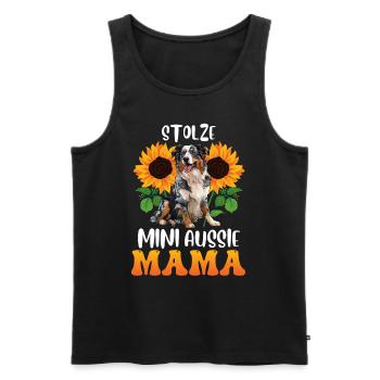 Dog Mom PROUD AUSSIE MOM Australian - Men's Premium Organic Tank Top - black - Front - AI Model Male 178 light (178cm)