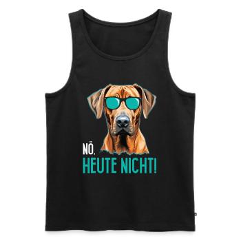 Rhodesian Ridgeback NÖ HEUTE NICHT Glacière - Débardeur bio Premium Homme - noir - Devant - AI Model Male 178 light (178cm)