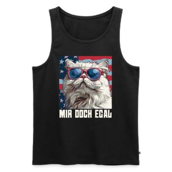 Perserkatze MIR DOCH EGAL Lustiges Perserkatzen - Männer Premium Bio Tank Top - Schwarz - Vorne - AI Model Male 178 light (178cm)