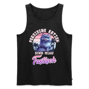 PERSISCHE KATZEN SIND MIAU TASTISCH Vintage - Männer Premium Bio Tank Top - Schwarz - Vorne - AI Model Male 178 light (178cm)