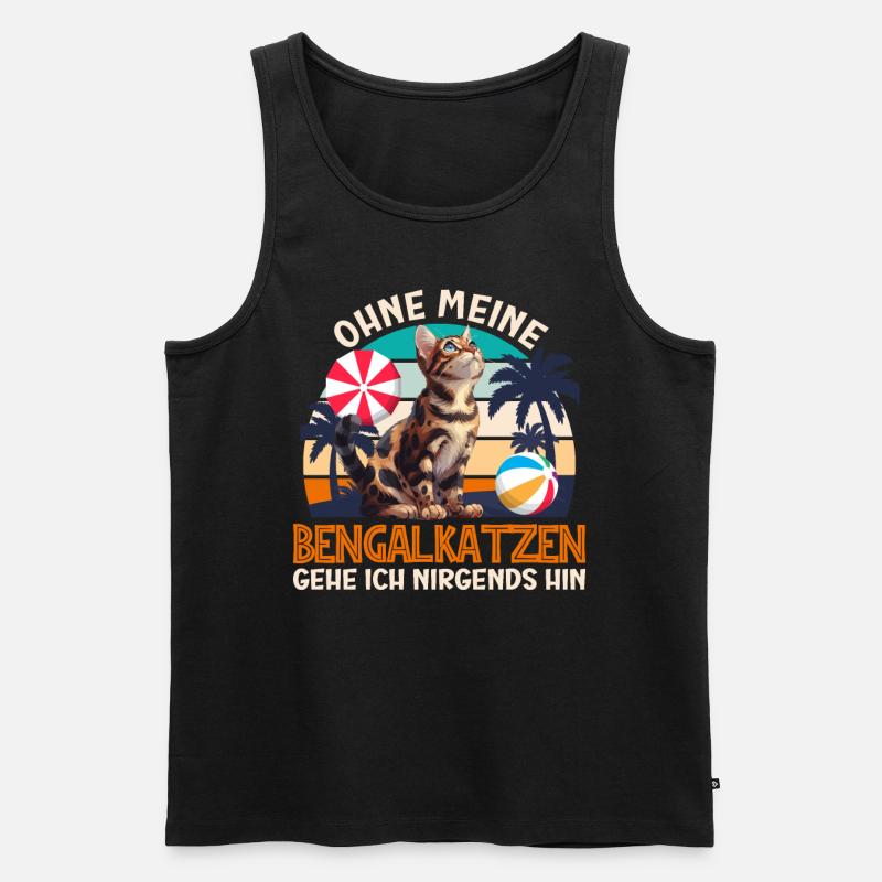 Chat Bengal JE NE PARS PAS SANS MES CHATS BENGAL - Débardeur bio Premium Homme - noir