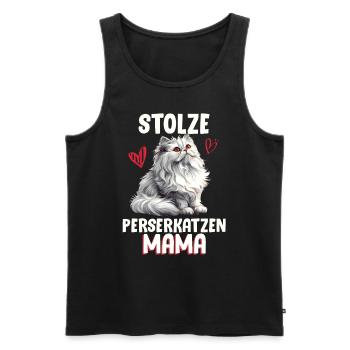 Perserkatze STOLZE PERSERKATZEN MAMA Perser - Männer Premium Bio Tank Top - Schwarz - Vorne - AI Model Male 178 light (178cm)