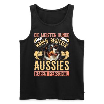 AUSSIES HAVE STAFF MOST DOGS HAVE - Men's Premium Organic Tank Top - black - Front - Michal (187cm)
