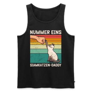 Siamese Cat NUMBER ONE SIAMESE CAT DADDY Siamese Cats - Men's Premium Organic Tank Top - black - Front - Michal (187cm)