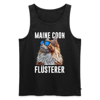 MAINE COON WHISPERER Maine Coon Papa Maine Coon - Men's Premium Organic Tank Top - black - Front - AI Model Male 178 light (178cm)