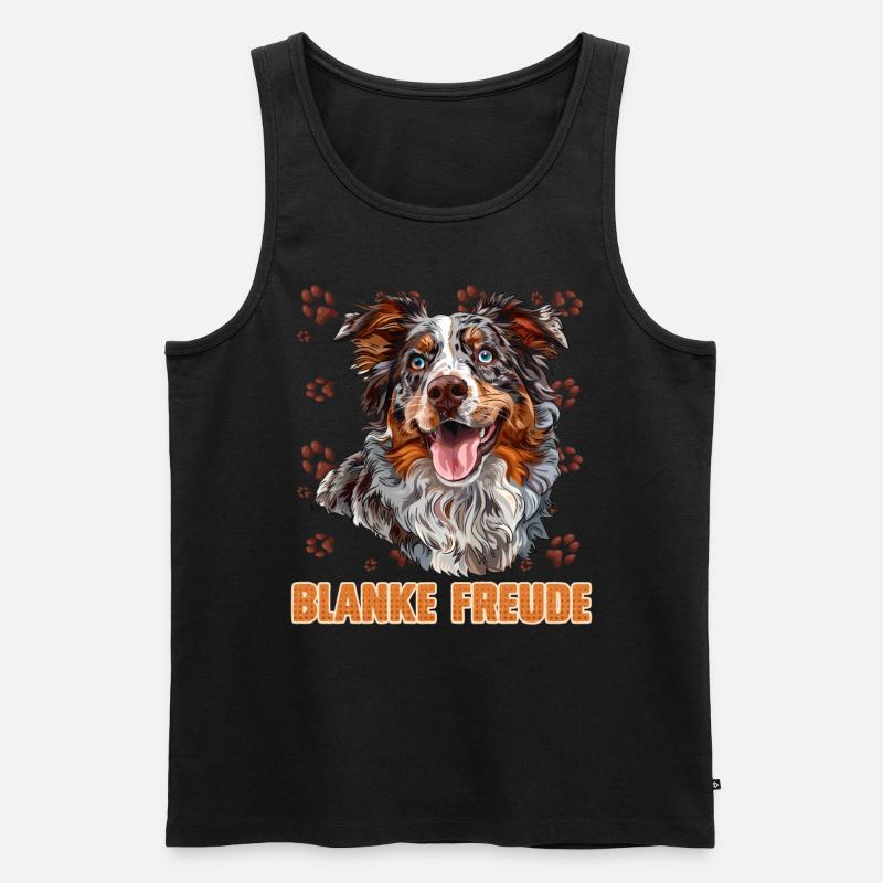 Australian Shepherd BLANKE FREUDE Aussie - Männer Premium Bio Tank Top - Schwarz