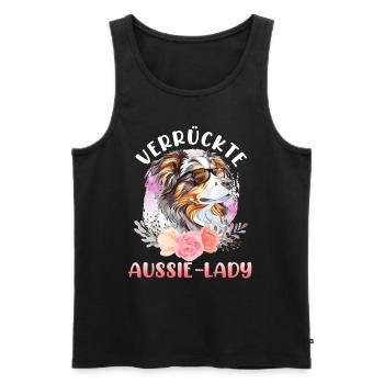 Berger Australien CRAZY AUSSIE LADY Fleurs - Débardeur bio Premium Homme - noir - Devant - Michal (187cm)