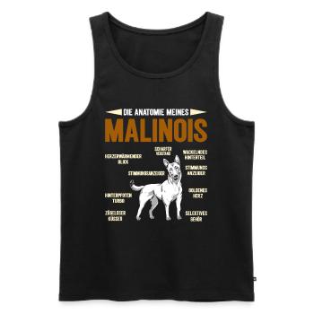 Malinois ANATOMY OF A BELGIAN MALINOIS Funny - Men's Premium Organic Tank Top - black - Front - AI Model Male 178 light (178cm)