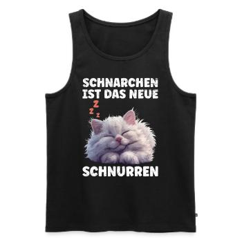 Perserkatze SCHNARCHEN IST DAS NEUE SCHNURREN - Männer Premium Bio Tank Top - Schwarz - Vorne - AI Model Male 178 light (178cm)