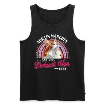Katzenmama NUR EIN MÄDCHEN DAS IHRE TURKISH VAN - Männer Premium Bio Tank Top - Schwarz - Vorne - AI Model Male 178 light (178cm)
