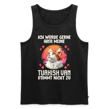 Cat Mom WOULD LOVE BUT MY TURKISH VAN - Men's Premium Organic Tank Top - black - Front - Michal (187cm)