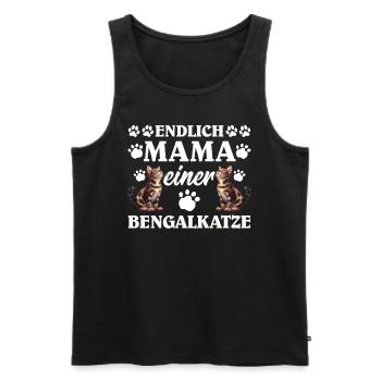 Maman chat ENFIN MAMAN D’UN CHAT BENGAL - Débardeur bio Premium Homme - noir - Devant - Michal (187cm)